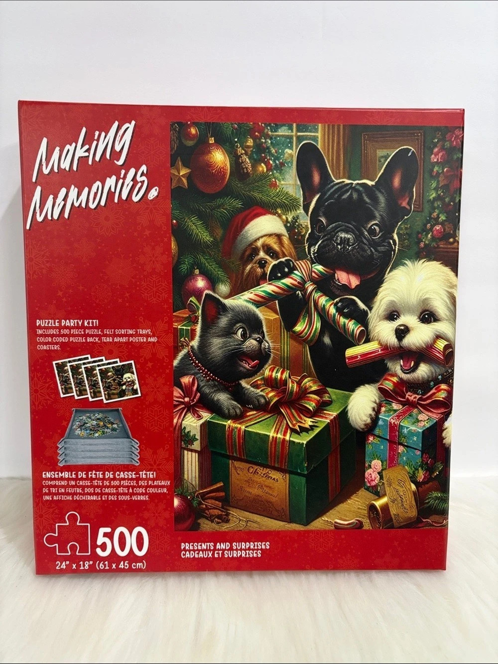 Playview Making Memories 500-Piece Christmas Puzzle with Trays